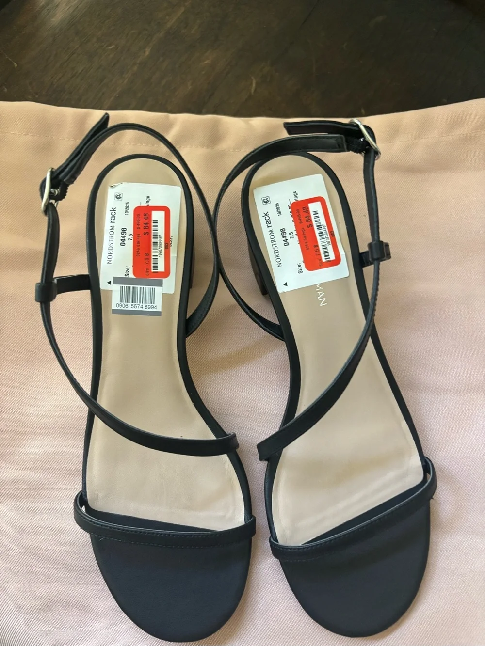 Stuart Weitzman Aliza Black Strappy Block Heel Sandals - Picture 3 of 3